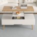AMBERHAUS Lift-Up Coffee Table for Living Room - Adjustable Height with Hidden Storage, Modern Multifunctional Design