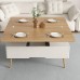 AMBERHAUS Lift-Up Coffee Table for Living Room - Adjustable Height with Hidden Storage, Modern Multifunctional Design