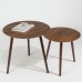 AMBERHAUS Set of 3 Round Wooden Tables - Nesting Tables with Modern Design, Durable Wood Finish for Living Rooms and Bedrooms